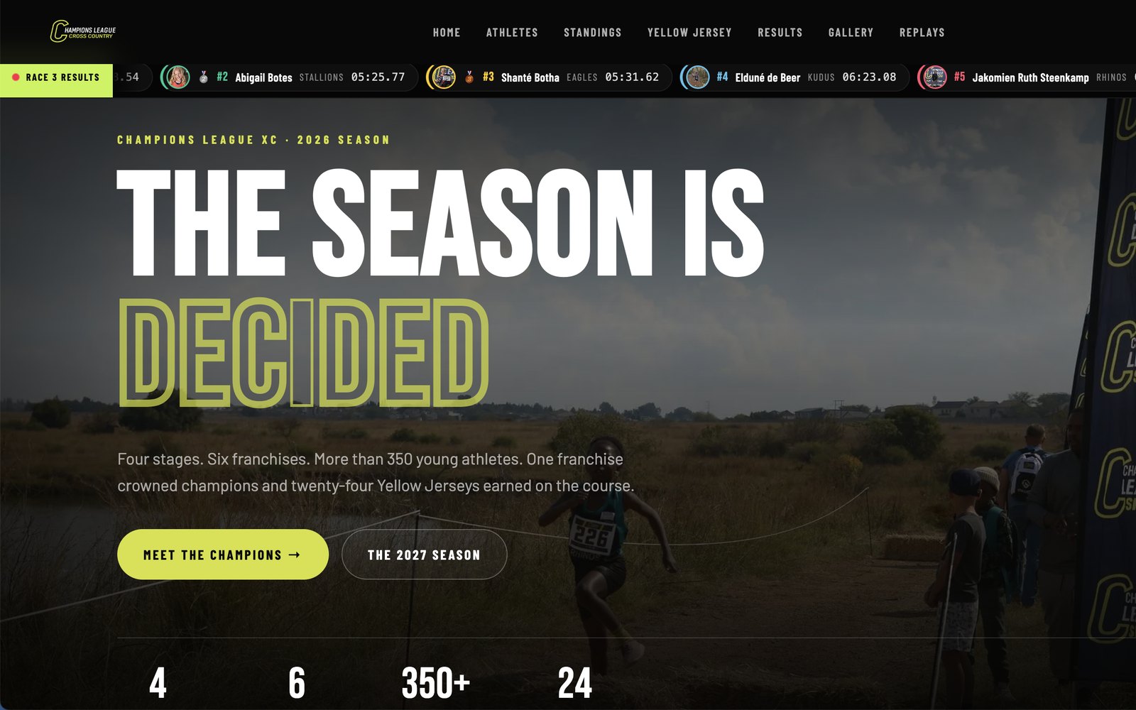 Champions League XC homepage