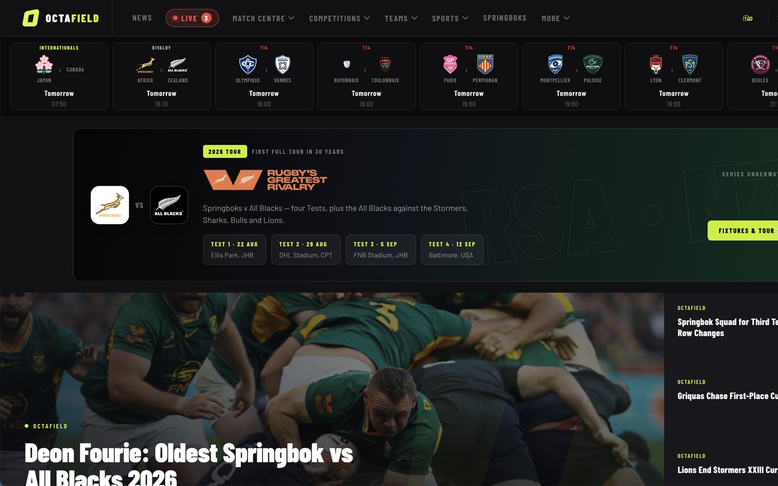 Octafield homepage